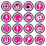 Grunge Icon Set - Music N2