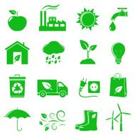 Vector green ecology icons