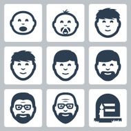 Vector &#039;aging concept&#039; icons set N2