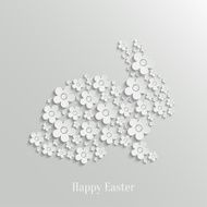 Easter Rabbit Bunny made of White Flowers N2