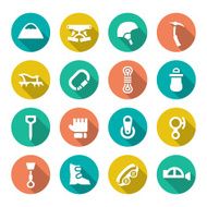 Set flat icons of mountaineering