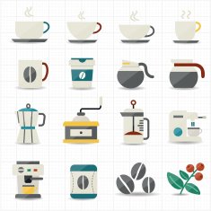 Coffee icons and white background N2