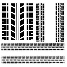 Tire marks isolated on white background N2
