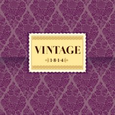 Vintage Victorian vector purple background with silhouettes of flowers N2