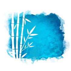 Watercolor stain and bamboo trees N2