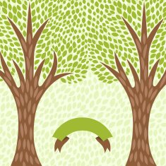 Abstract background with stylized trees in retro style N2