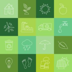 Environment icons thin line style