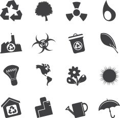 Silhouette Simple Ecology and Recycling icons