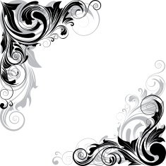 Swirl black and gray angle ornaments
