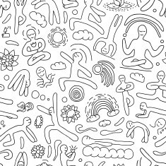 yoga - seamless vector pattern N2
