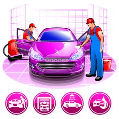 Washing and cleaning of car iinterior