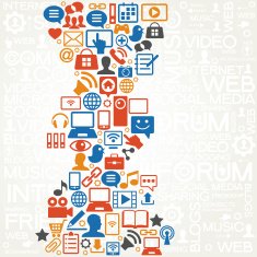social media network background with icons vector N8