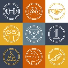 Vector crossfit and fitness logos emblems
