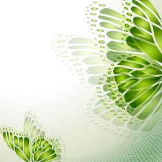 Abstract background with green butterfly