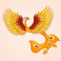 Phoenix with straighten wings