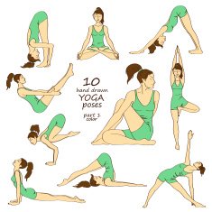Set of isolated yoga poses N4