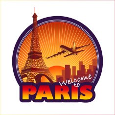 Paris travel emblem