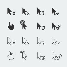 Cursors vector icons set N2
