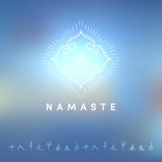 Blured background with yoga logo N10