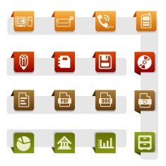 Icons set office &ndash; tag series