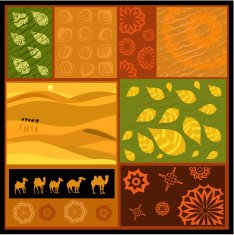 African abstract ornament with camels