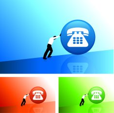Business man pushing for &quot customer service&quot uphill