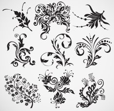 Vintage ornament elements Floral decor