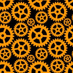 Seamless pattern with gears