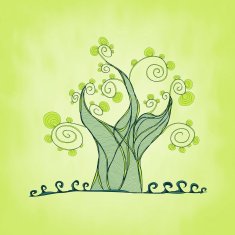 tree with branches and leaves fresh grass N2