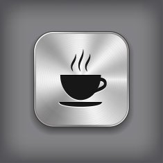Coffee icon - metal app button N2