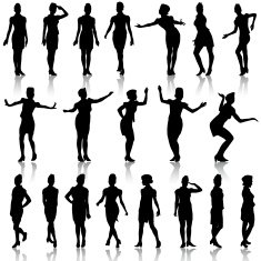 silhouettes girls in stewardess forage caps N2