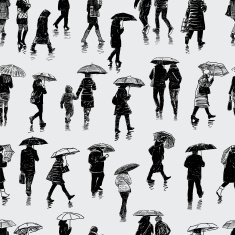 pattern of people in the rain N2