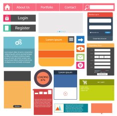 Flat user interface vector set for website development N2