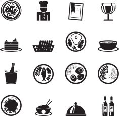 Silhouette Restaurant food and drink icons free image download