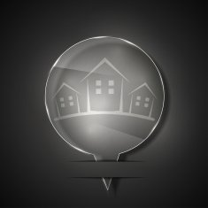 Vector glass real estate icon on gray background Eps 10 N2