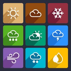 Weather flat icons set 27