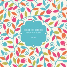 Colorful Branches Frame Seamless Pattern Background N2