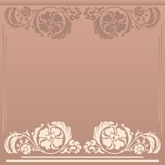 Square floral frame in neutral and beige colors