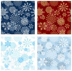 Set of Seamless Snowflake Patterns N5