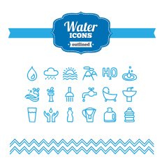 Set of hand drawn water icons N2