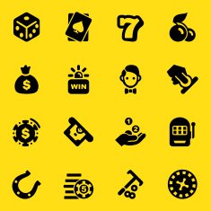 Casino Yellow Silhouette icons