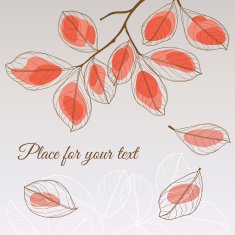 Linden leaf red style with place for your text