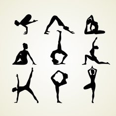 Yoga poses silhouette