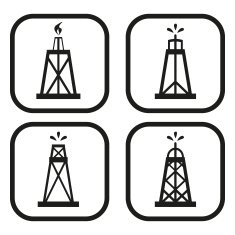 Oil rig icon - four variations