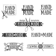 Set of vintage retro handmade logo elements N2