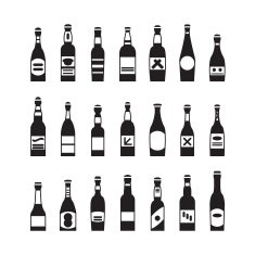 Various bottles vector set