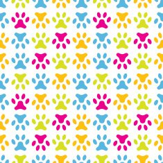 Animal seamless vector pattern of paw footprint Endless texture N6