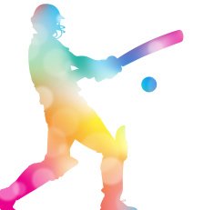 Abstract Cricket Player in Beautiful Summer Haze