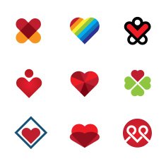 Give love special gift red heart symbol logo icon N2