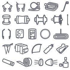 Simplified Bike Accessory Icons